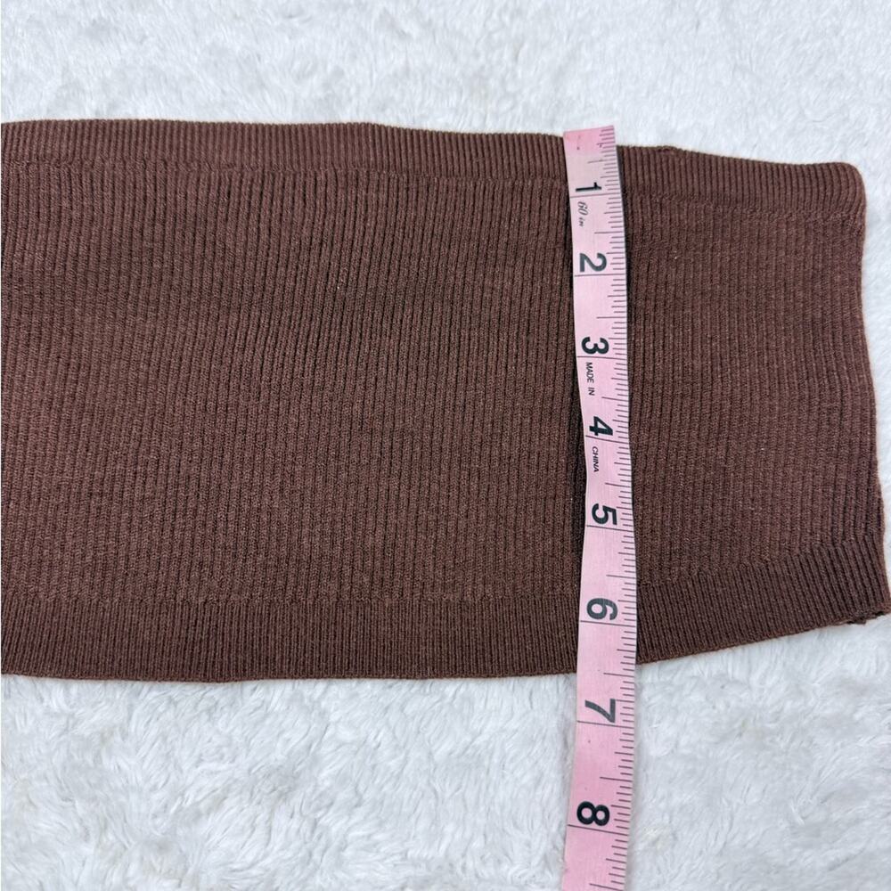Crescent Ribbed Chocolate Brown Bandeau - Picture 5 of 5